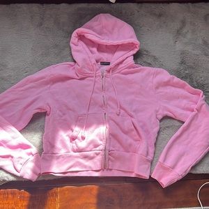 Cropped Pink Zip Up